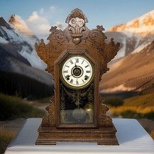 Antique Seth Thomas 298 Gingerbread 8-Day Mantle Clock w Key Original PARTS Only picture