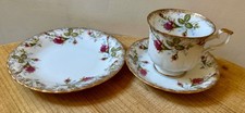 VTG 1990's  Chodziez Marie Rose pattern Teacup, Saucer, Plate Hand-painted, Gold picture