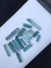 30ct Blue Tourmaline Crystals Natural Untreated from Afghanistan Collectible Lot picture