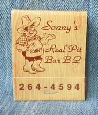 SONNY'S REAL PIT BAR B Q ORANGE PARK FL Full Unstruck Vintage Matchbook JNS-1 picture