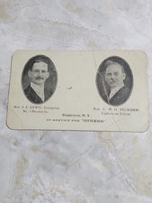 Antique Binghamton NY Evangelist Card Rev S E Lewis F W H Peckham Euphonium... picture
