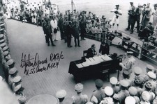 Stephen Dennis Signed Autographed 4x6 Photo Rare US Navy Transmitted Surrender picture