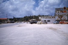 1958 Downtown Shops Transocean Airlines & Cars On Marine Drive Agana Guam Slide picture