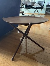 Nils Trautner Vintage Mid century Ary Nybro Sweden Teak Tripod Side Table picture