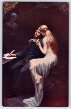 Vintage French Romantic Postcard Color Lithograph 6x4 White Border Unposted picture