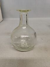 Vintage Small Clear Glass Wine Decanter With Engraving picture