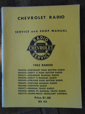 Vintage Original 1963 Chevrolet Radio Service and Shop Manual picture