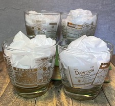 4 Vintage MCM Rocks Glass Tumblers Advertising Logos Bollinger Dawson Dry Sack picture