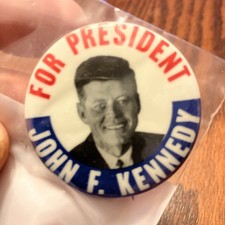Vintage JFK John F. Kennedy For President Button Pinback Medium 1.75” picture