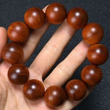20mm 12 Beads Taihang Cliff Cypress Aged Black Oil Prayer Beads Bracelet picture