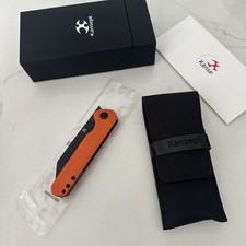 Kansept Knives Pocket Knife Bulldozer Linerlock Orange G10 Folding D2 1028A7 New picture