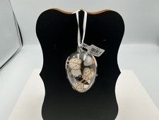 Rare Pier One Vintage Glass Glitter Bumble Bee Easter Egg Ornament picture
