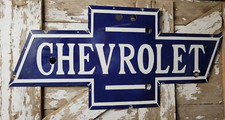 VINTAGE CHEVROLET PORCELAIN SIGN OLD DEALERSHIP EMBLEM CAR TRUCK CHEVY SALES 48