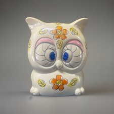 Vintage Ceramaster Owl Coin Bank Japan Ceramic Owl Money Bank Retro picture