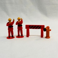 VTG 2 Plastic Firemen Road Block Fire Hydrant Orange Black  Size See Description picture
