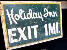 AMAZING EXTRA LARGE 3'X2'  HOLIDAY INN ORIGINAL FREEWAY SIGN HWY 101 MID CENTURY picture