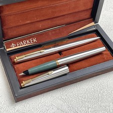 Vintage Parker 45 Forest Green GT Fountain Pen & Ballpoint Pen Made in USA BS225 picture
