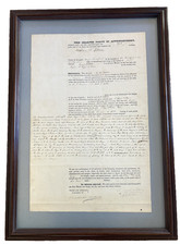 1845 Charter of Affreightment Maritime Shipping Document Framed -Original Signed picture