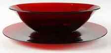 Vtg. Anchor Hocking Royal Ruby Salad Bowl With Underplate Set #3419  picture