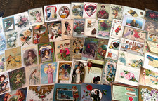 Lot of 60~1900s~Holiday Greeting Postcards~Xmas~Easter~Valentine~Santa~etc.~s937 picture