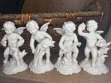 Vintage Karl-Heinz Klette Original Germany White Porcelain Cherub Boys Set of 4 picture