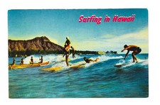 Vtg 1950s Nani Lii Hawaii Surfing Waikiki Postcard Stewart Fern Diamond Head 998 picture