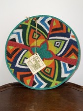 African Telephone Wire Basket Plate Mission Traders Hand Crafted 12” picture