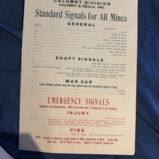 Calumet And Hecla Copper Mine Shaft Signals For All Mines Original Vintage Mich picture