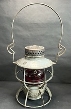Vintage Dressel PRR Railroad Lantern Keystone Stamp Red Kopp Glass Fresnel Globe picture