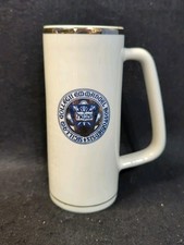 Vintage Emmanuel College Ceramic Commemorative Beer Stein Gold Trim 5 In Height picture