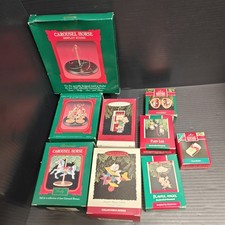 Vintage Hallmark Keepsake Christmas Ornaments Lot 1989 Carousel Horses... picture