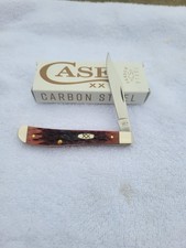 Case xx USA Slimline Trapper Knife #61048CS Mahogany Bone Handles XX Shield NIB picture
