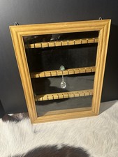 33 Souvenir Tea Spoon Display Case Collection Collector Rack Wall Mount Wooden picture