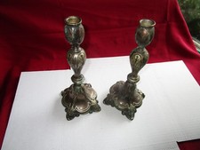 Antique Candlesticks Fraget N Plaque # 1199  (Twelve inches tall) picture