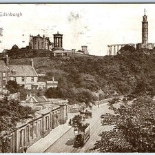 c1920s Edinburgh, Scotland Postcard Calton Hill Nelson Monument Princes Street picture