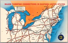 Vintage 1960s Eastern U.S. Highway Map Postcard