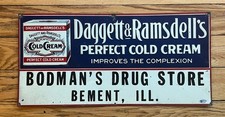 Antique Advertising Sign Daggett & Ramsdell's Cold Cream TAC Verified 19.25x9.25 picture