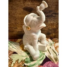 Lenox China Jewels Elephant Figurine Ivory Porcelain Gold Jewel Christmas USA picture
