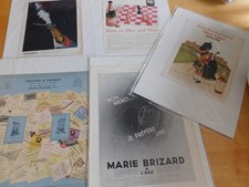 Vintage Lot of 5 1920s/30s/50 Ads Magazine Print - Dewars; Brizzard; Champagnes. picture