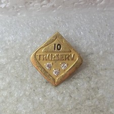 Vintage Tru Serv 10 Years Service Tru Serv 1/10 10KD Lapel Pin Single Lift Back picture