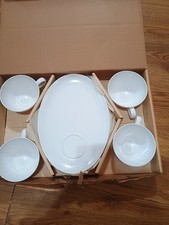Vintage LENOX WARE Hostess Set w/ Box 8pcs MELAMINE DINNERWARE White New Old Stk picture