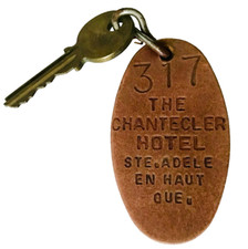 Vintage Chantecler Hotel Sainte Adele Quebec Canada Hotel Key & Fob 317 Original picture