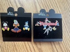 Rare Authentic Disneyland Resort Trading Pin Lot – 2 Sets on Original Cards picture