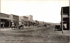 c1910 Center Street & Early Auto Taft California CA Kern County Postcard picture