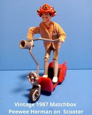 Matchbox Pee Wee Herman Figure with Helmet and Scooter Collectible 15+ picture
