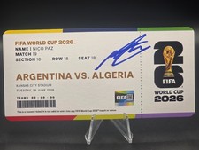 Nico Paz - Signed Argentina 2026 World Cup Ticket Debut Messi Hat Trick BAS AUTO picture