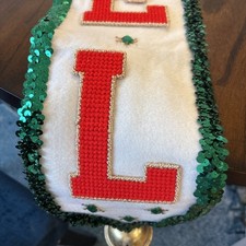 Vintage Mid Century Felt & Sequins Christmas NOEL Wall Hanging Decor 1950s–60s picture