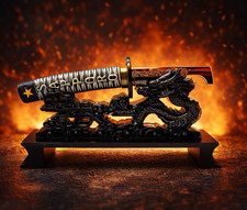 Sapporo Katana Dragon Display Stand Japanese Style Collectible Decor Stand Only picture