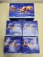 2005 Hallmark Santa’s Midnight Ride Table Top Dash Away Sleigh & 6 Reindeer picture