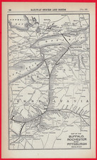 1926 Buffalo Rochester & Pittsburgh Railway Map ~ Vintage BR&P RR picture